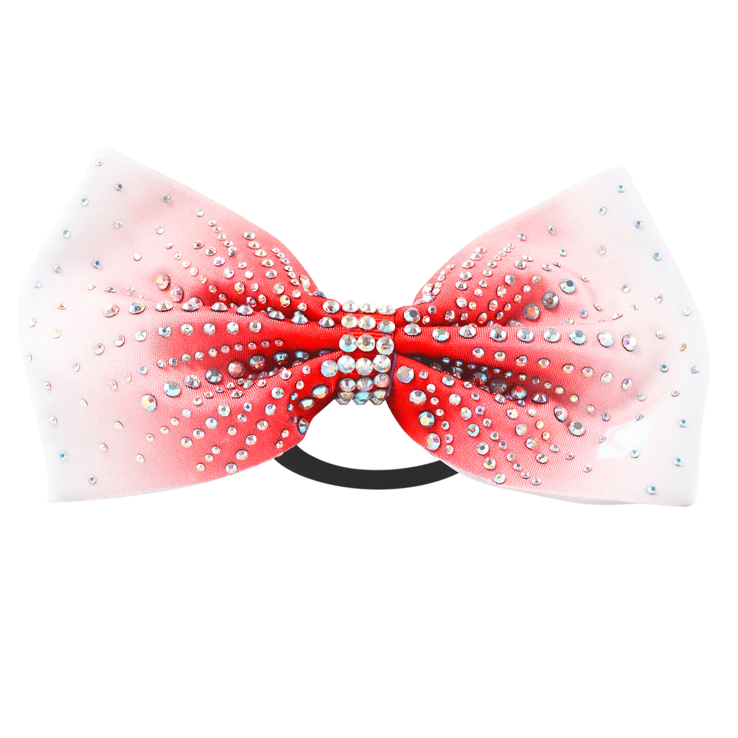 Red Ombre Rhinestone Bow - simple - Quatro Gymnastics UK