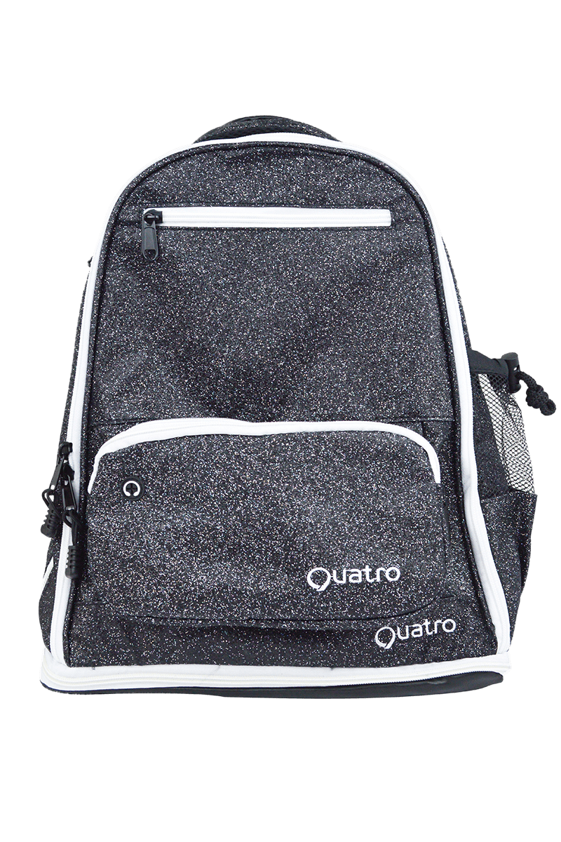 Black Glitter Backpack - simple - Quatro Gymnastics UK