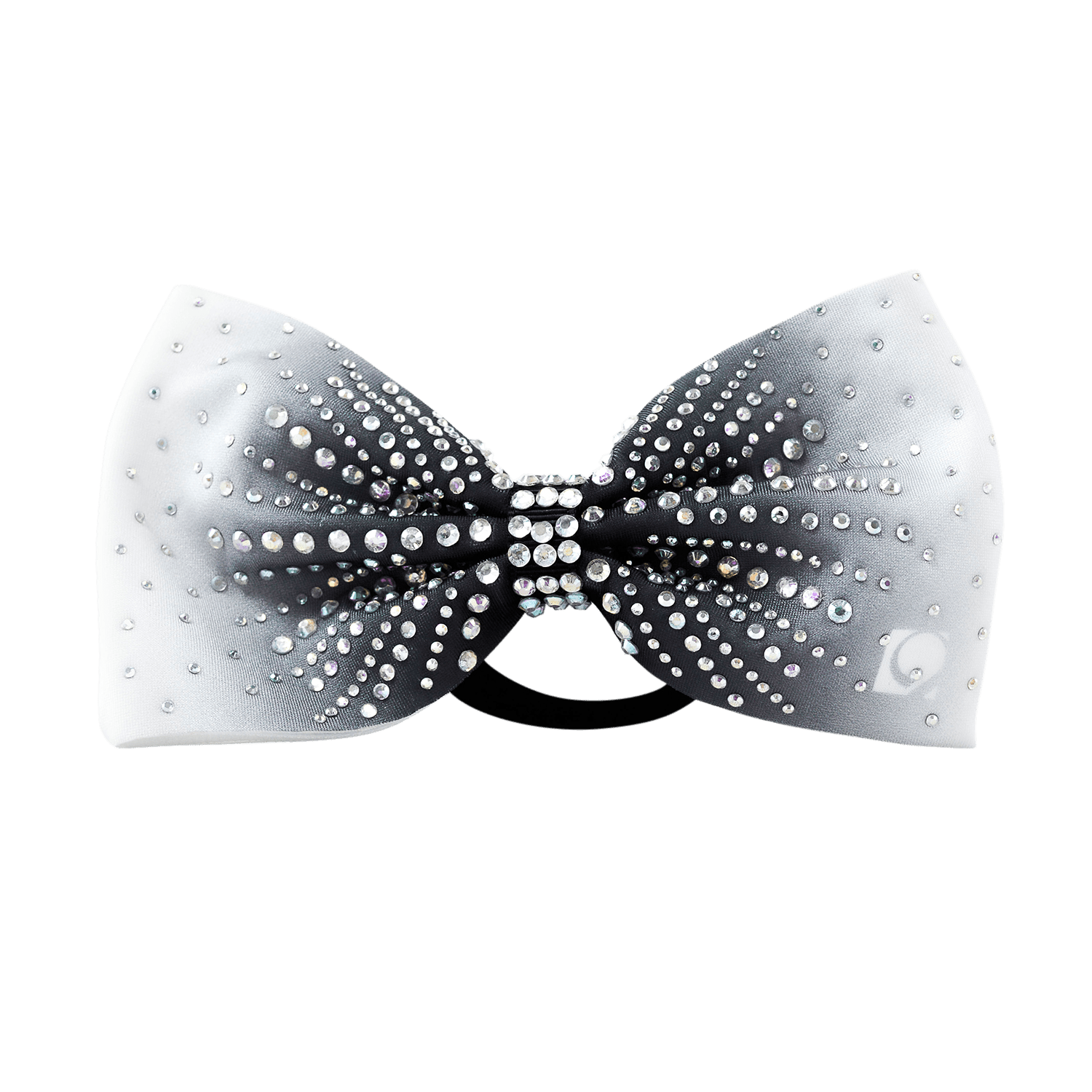 Black Ombre Rhinestone Bow - simple - Quatro Gymnastics UK