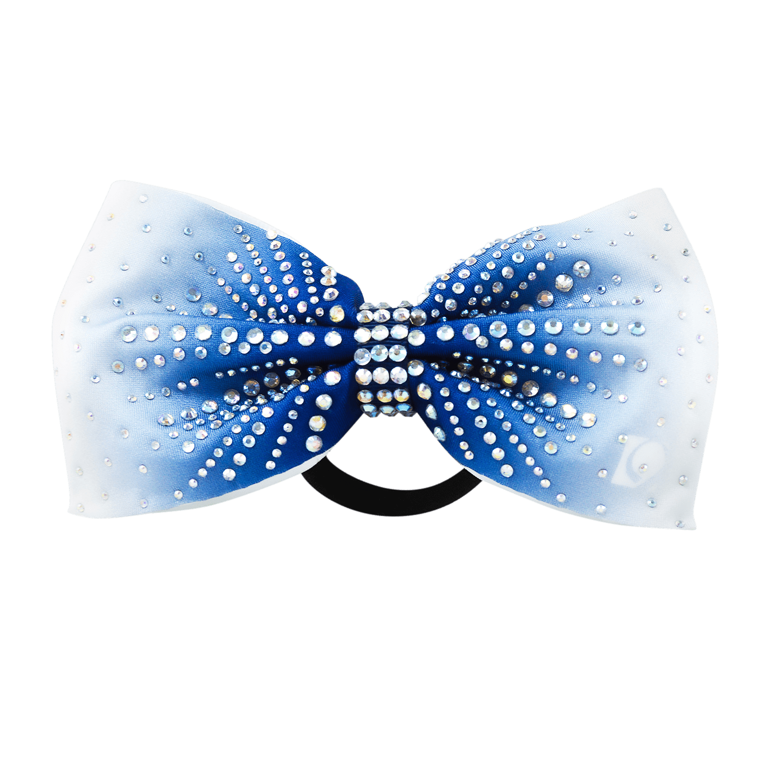 Blue Ombre Rhinestone Bow - simple - Quatro Gymnastics UK