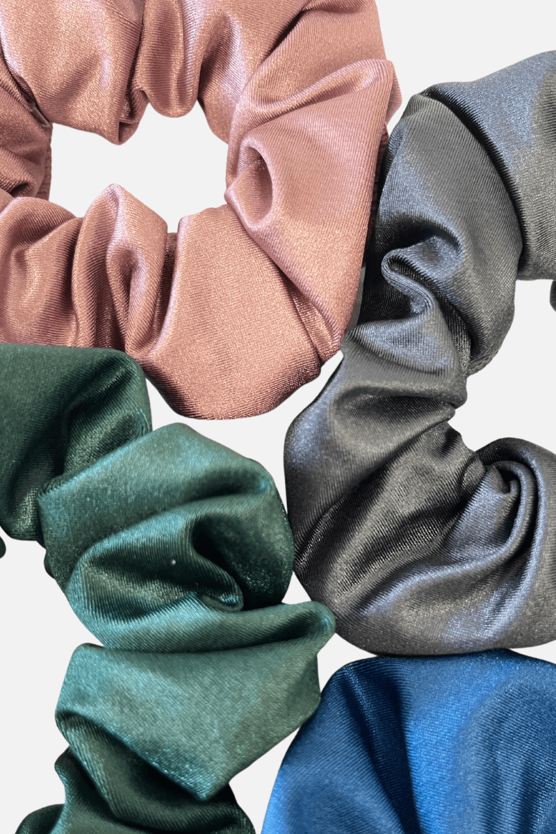 Blush Wet Look Scrunchie - simple - Quatro Gymnastics UK