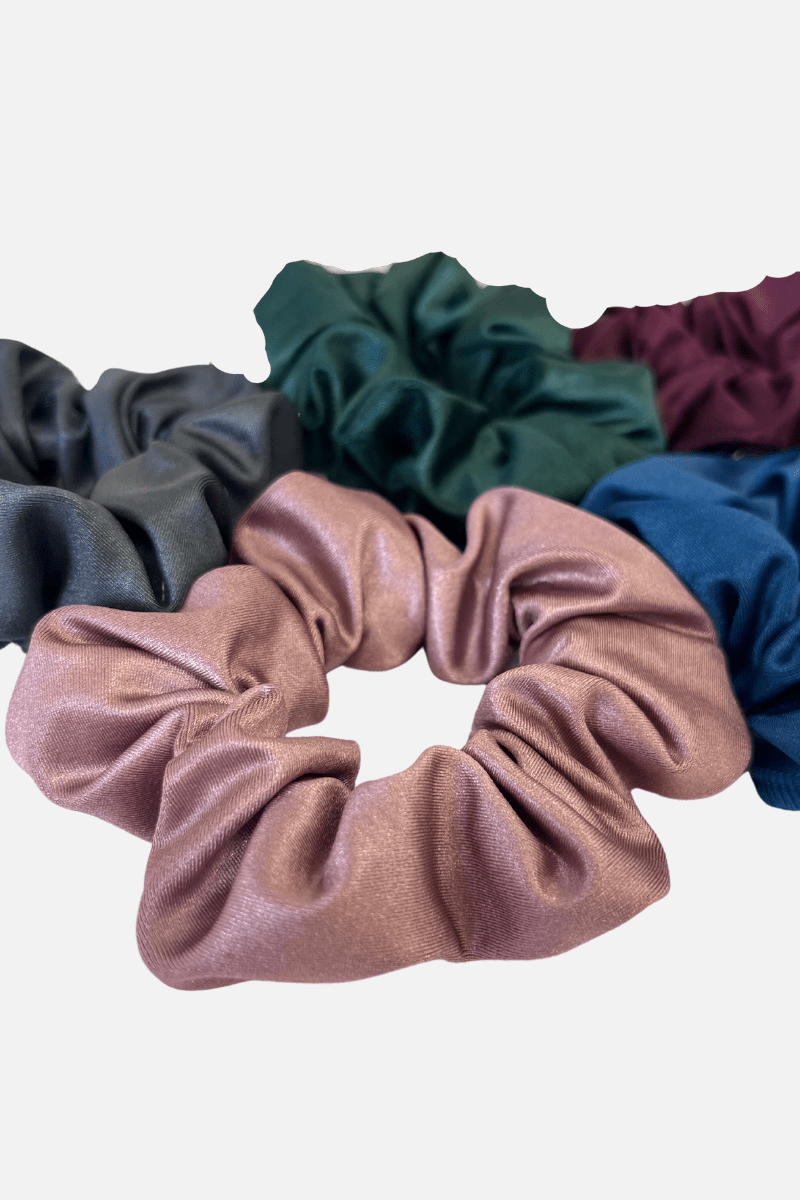 Blush Wet Look Scrunchie - simple - Quatro Gymnastics UK