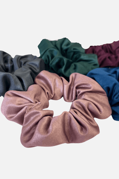 Blush Wet Look Scrunchie - simple - Quatro Gymnastics UK