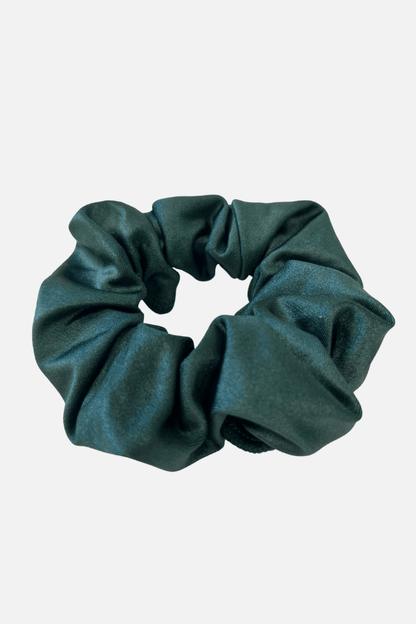 Green Wetlook Lycra Scrunchie - simple - Quatro Gymnastics UK