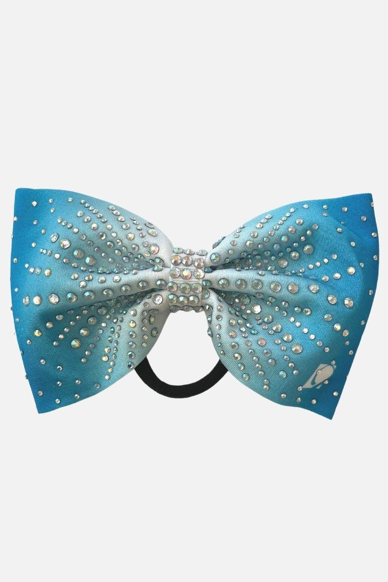 Mint Ombre Rhinestone Bow - simple - Quatro Gymnastics UK