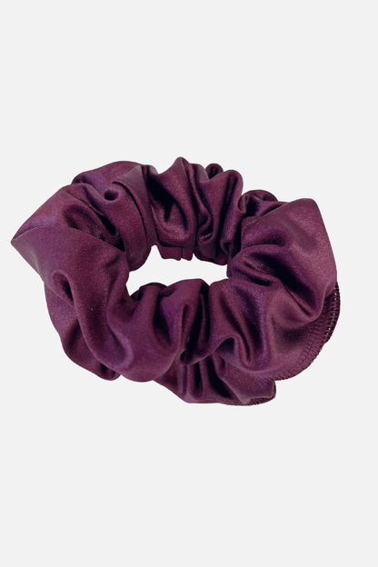 Plum Wetlook Lycra Scrunchie - simple - Quatro Gymnastics UK